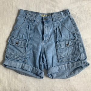 The coolest cargo denim shorts!!